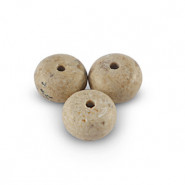 Natural stone beads Limestone rondelle 4x6mm Misty Beige